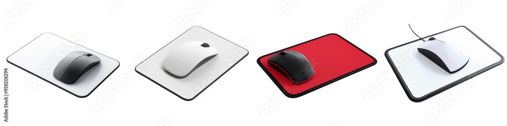 A collection of modern mouse pads featuring various colors and designs, suitable for computer enthusiasts and office setups. A collection of modern mouse pads featuring various colors and designs, suitable for computer enthusiasts and office setups.