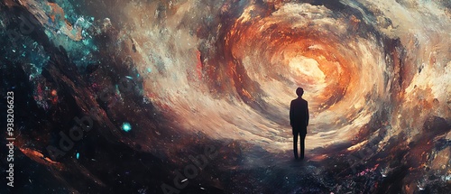 An abstract representation of the concept Referendum in a cosmic, otherworldly setting