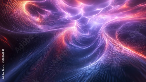 Quantum ripples with delicate, radiant light effects and smooth color transitions in a futuristic setting.