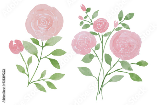 abstract watercolor flowers, leaves illustration set - green leaf branches collection for wedding, greetings, stationary, wallpapers, fashion, background. olive, green leaves, Eucalyptus etc.