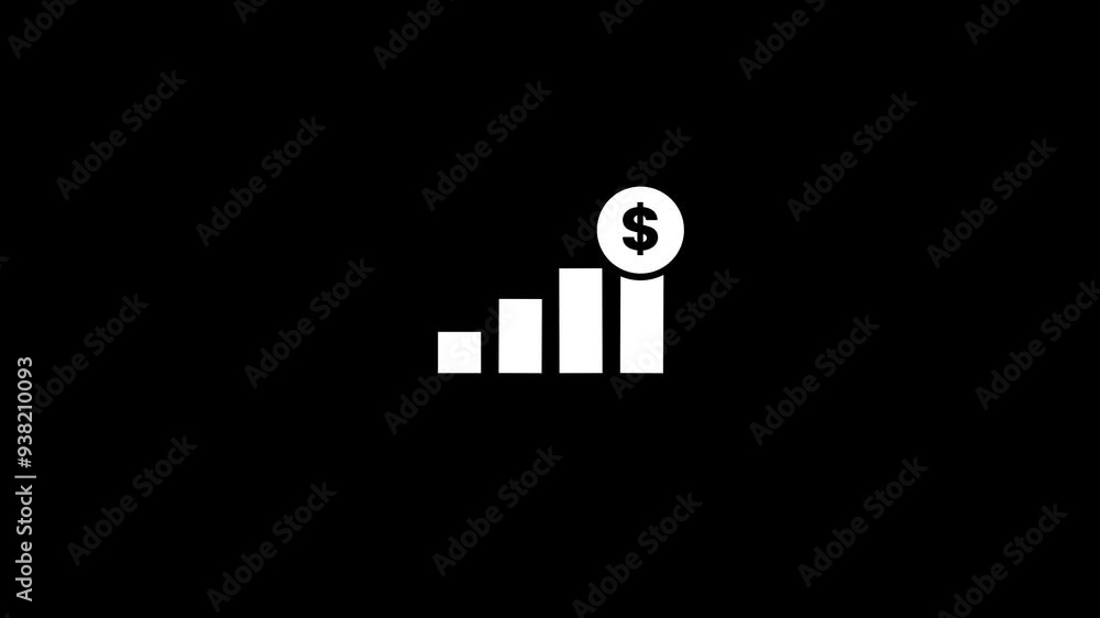Business growth concept, financial graph chart with dollar sign. business success icon animation. Business growth concept, financial graph chart with dollar sign. business success icon animation.