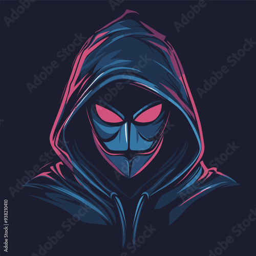 hacker mascot for esport logo team. hacker holding mascot illustration