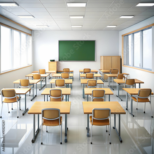 a classroom on white background photo