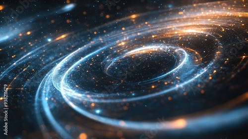 Abstract representation of quantum ripples with flowing lines and luminous highlights against a deep space backdrop.
