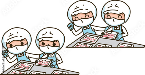 精肉コーナーのスタッフ