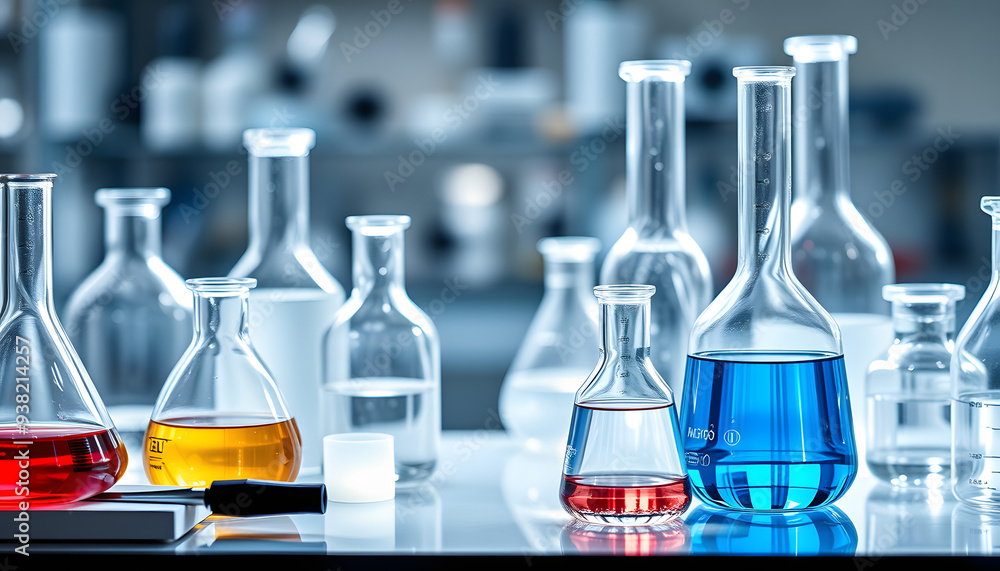 lab glassware science laboratory research and development concept ...