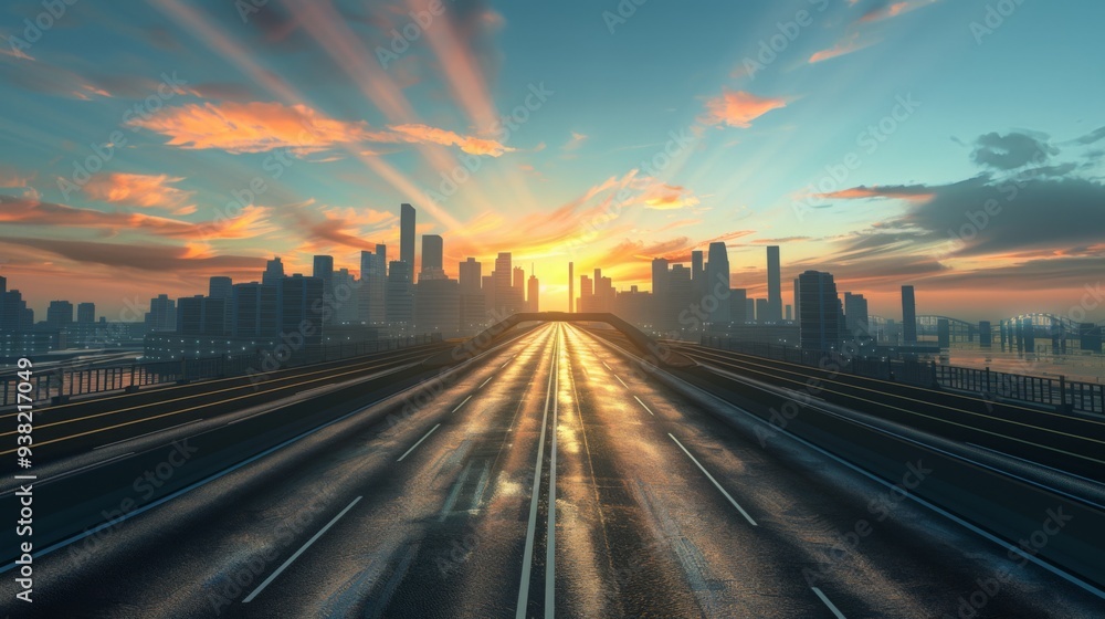 Fototapeta premium Urban expansion and economic growth , Sustainable city development strategies , City development , Infrastructure growth , Urban planning