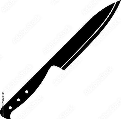 Silhueta de uma faca afiada, Faca para churrasco minimalista