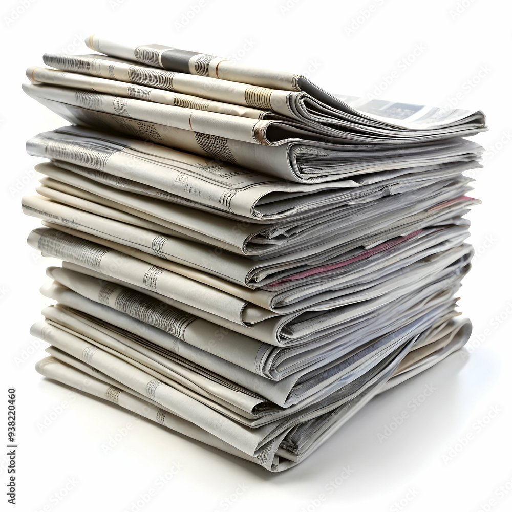 news papers on white background news papers on white background