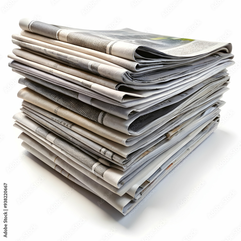 news papers on white background news papers on white background