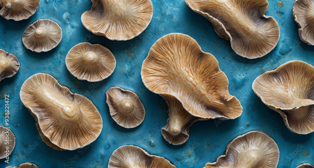 mushrooms on a wooden background mushrooms on a wooden background