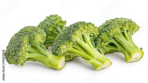 Wallpaper Mural Three fresh broccoli florets isolated on white background. Torontodigital.ca
