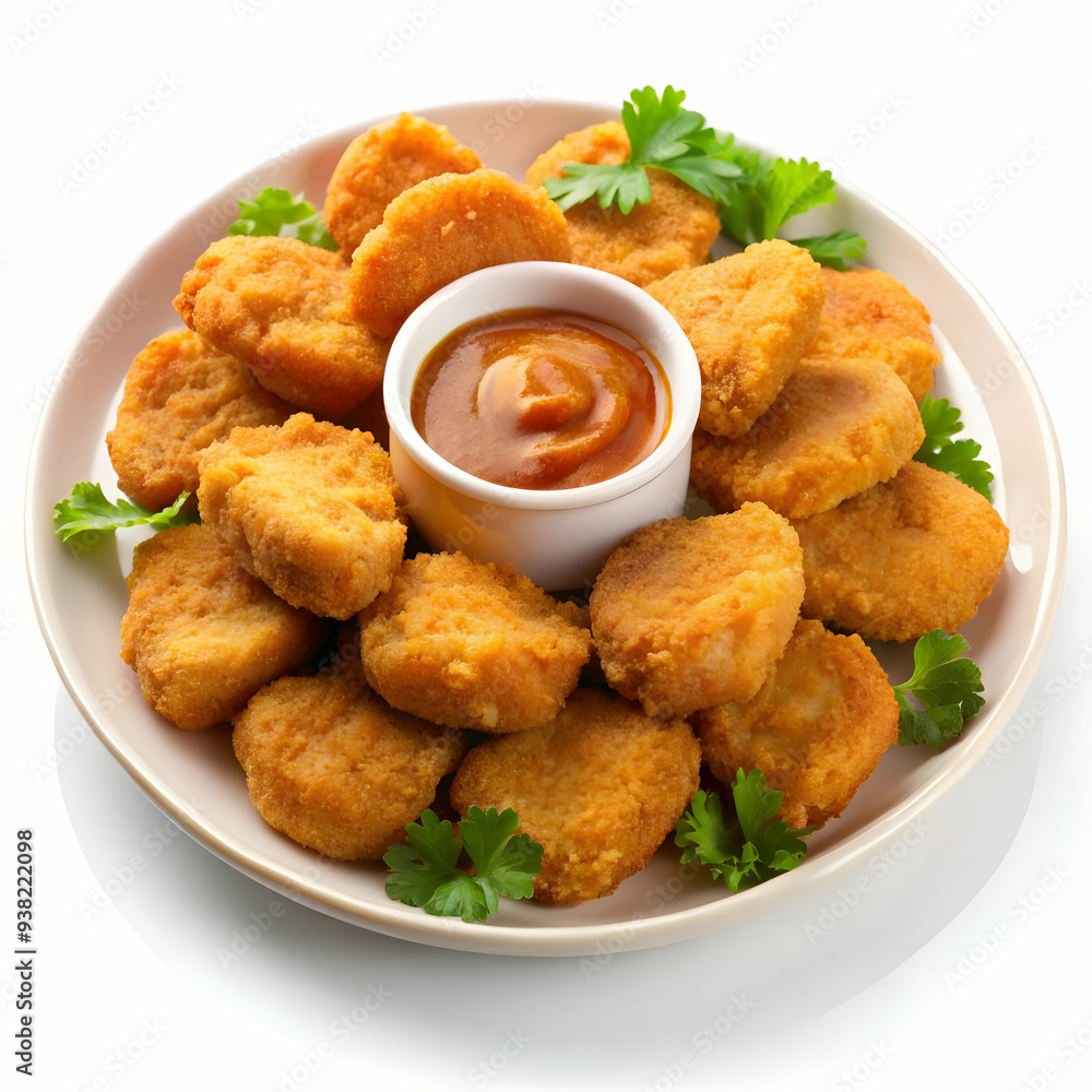 plate of chicken nuggets and dipping sauce plate of chicken nuggets and dipping sauce
