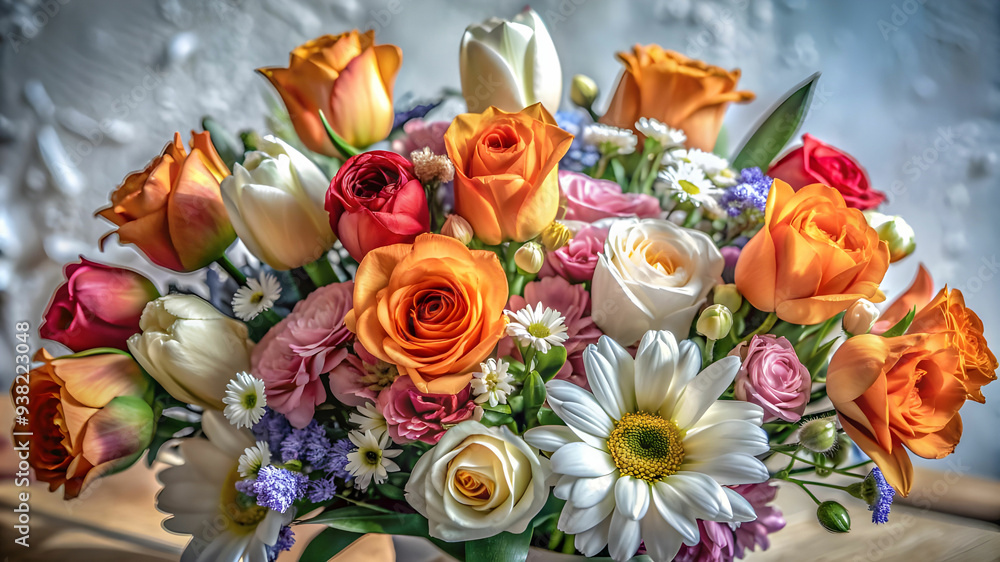 Fototapeta premium generate a vibrant and colorful image of a bouquet