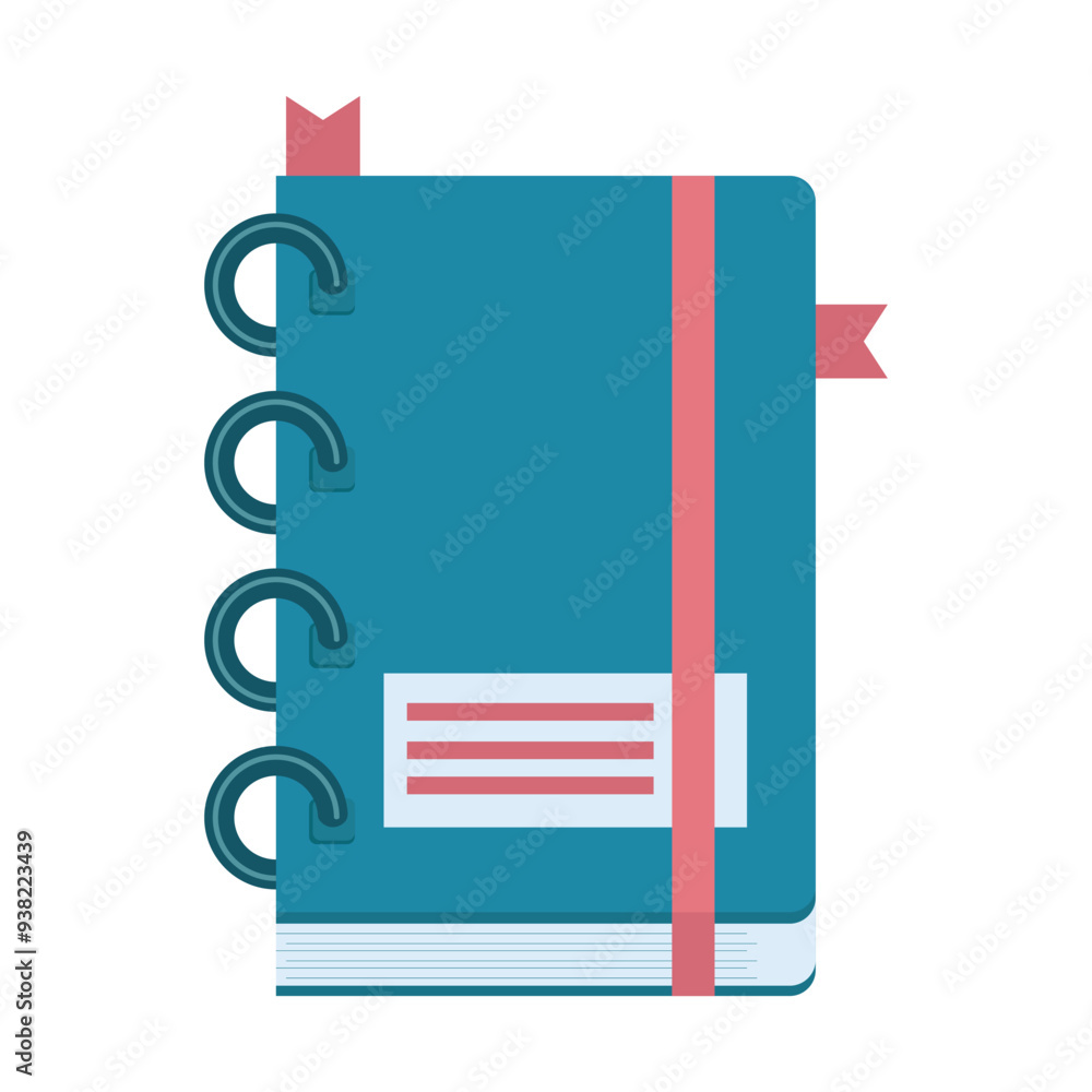 Isolated notepad icon with ring on white background. Flat design for website, flyer, poster, website, app. School supplies. Vector graphics Isolated notepad icon with ring on white background. Flat design for website, flyer, poster, website, app. School supplies. Vector graphics