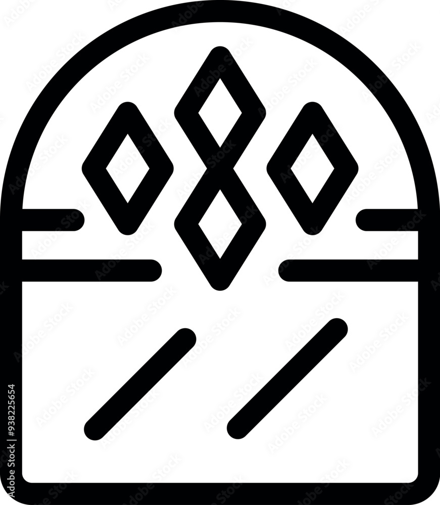 Black simple line vector icon for old jewelry box with diamonds shining on top of it Black simple line vector icon for old jewelry box with diamonds shining on top of it