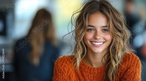 Young woman high school counselor talking to a student