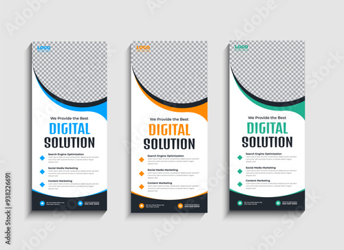 Modern Digital Agency business rack card or dl flyer templates