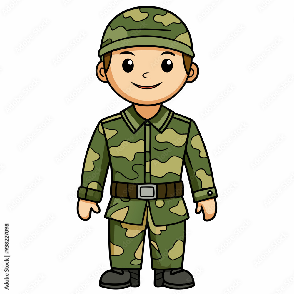 Military Uniforms on White Background Military Uniforms on White Background