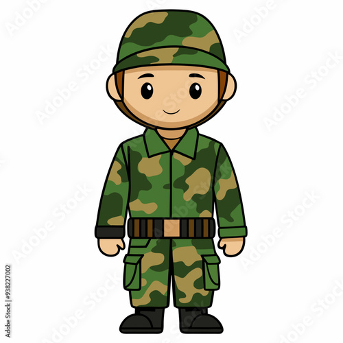 Military Uniforms on White Background