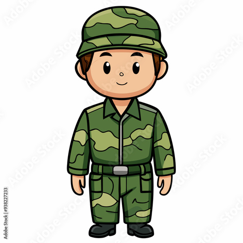 Military Uniforms on White Background
