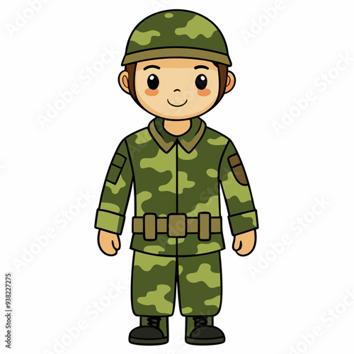 Military Uniforms on White Background