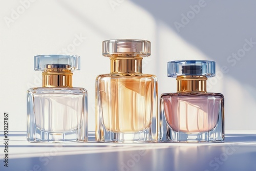 Luxurious cosmetic packaging bottles created with generative AI