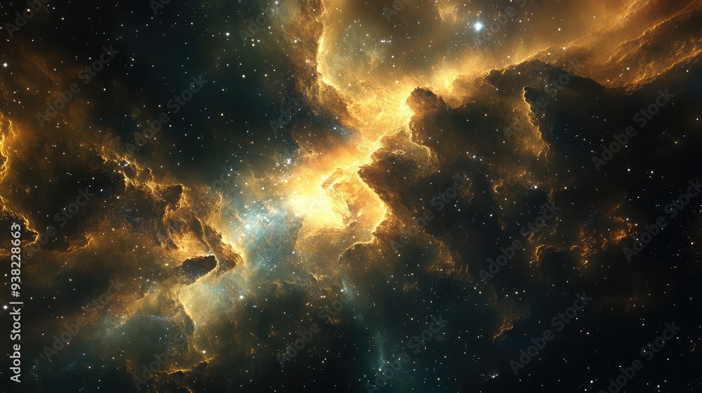 Obraz premium Rich galactic textures with layers of cosmic dust and interstellar gases, creating a layered and complex space scene.