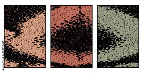 Set of 3 Abstract pattern. Illustration for printing on wall decorations. For use in graphics.