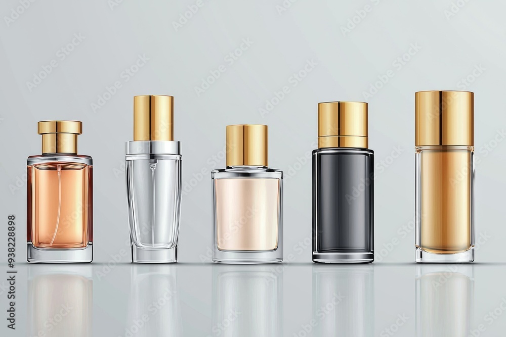 Luxurious cosmetic packaging bottles created with generative AI Luxurious cosmetic packaging bottles created with generative AI