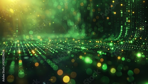 Wallpaper Mural Abstract background with green and black geometric shapes, high-tech digital design Torontodigital.ca