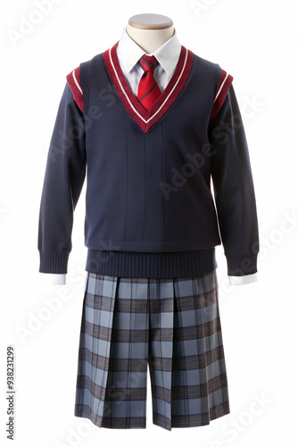 school uniform on white background