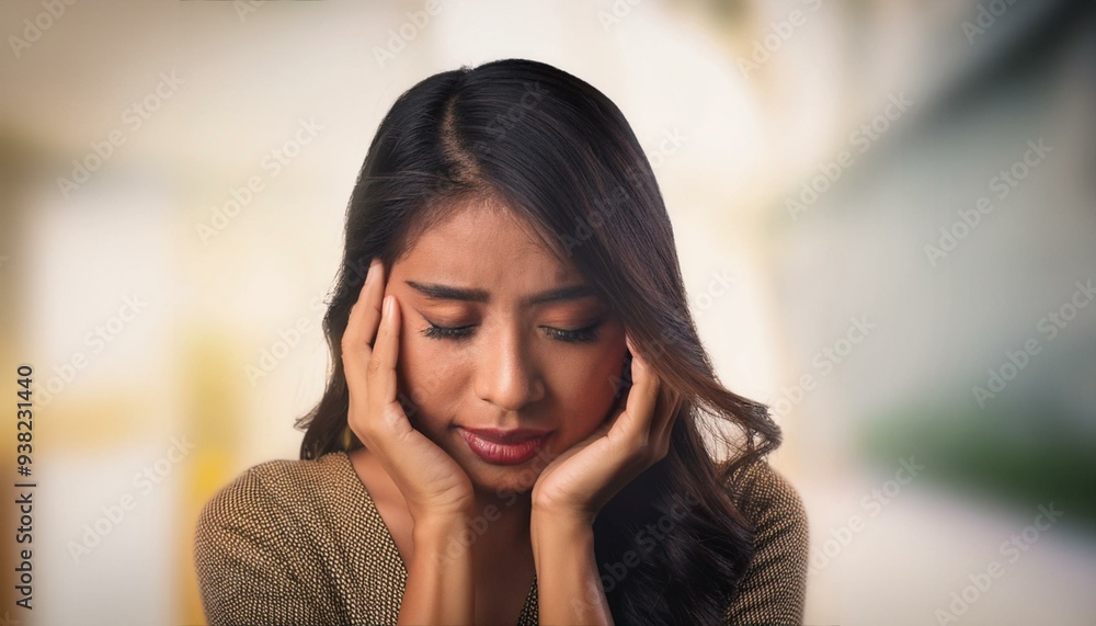 Portrait of stressed asia woman Portrait of stressed asia woman