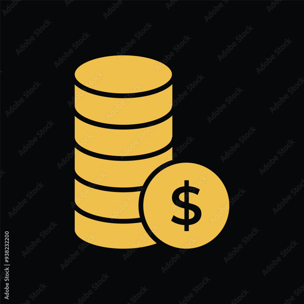 Set of Stack of coin money icon collection. Saving, income, revenue, finance symbol. Vector Illustration. Set of Stack of coin money icon collection. Saving, income, revenue, finance symbol. Vector Illustration.