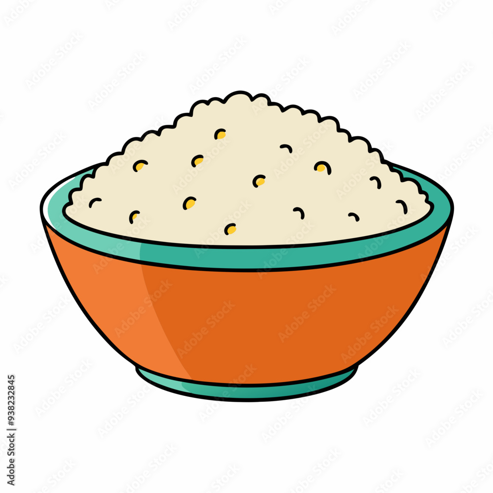 Rice Bowl on White vector