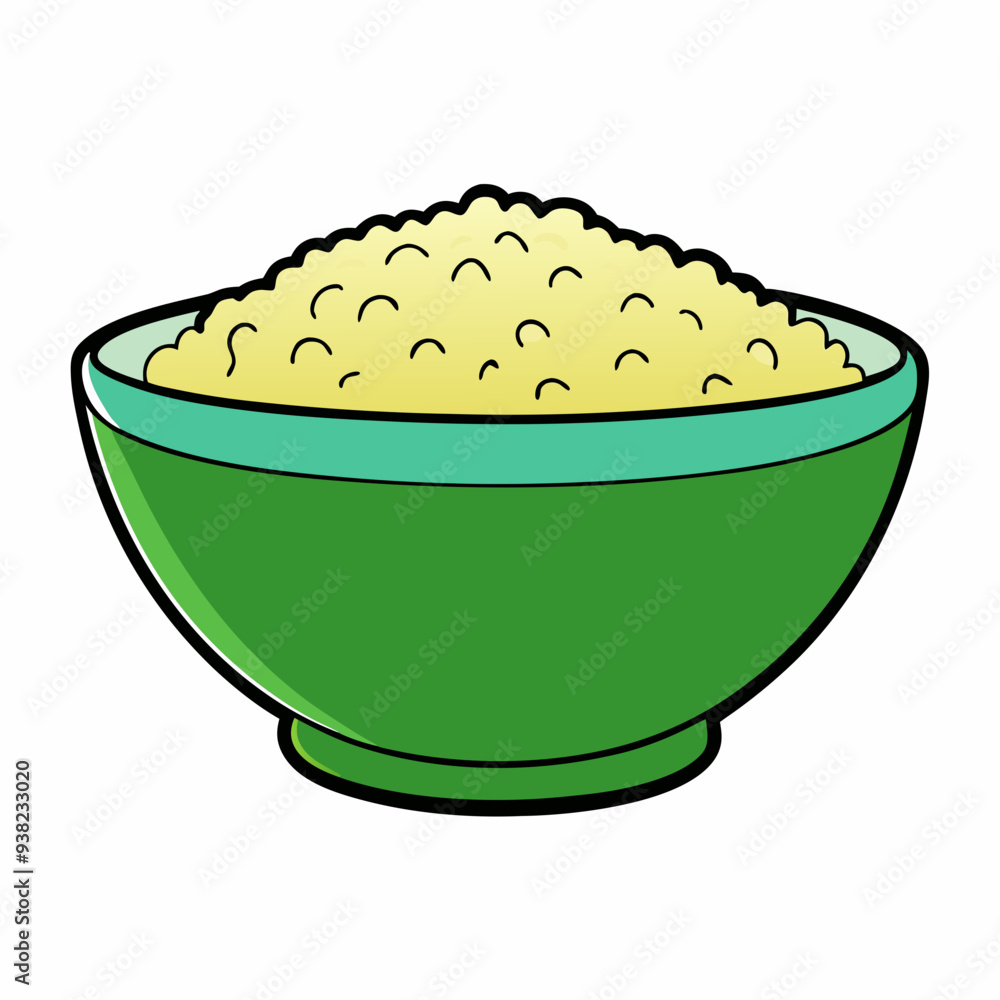 Rice Bowl on White vector