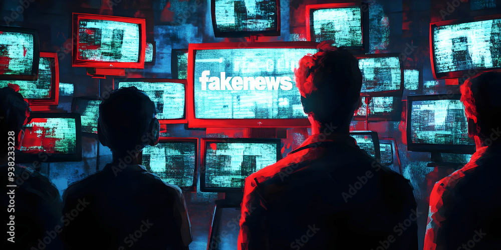 people watching fake news, ai generated. people watching fake news, ai generated.