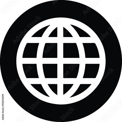 Web, internet, globe line art icon for apps and websites vector art
