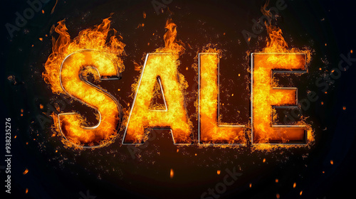 Black Friday Sale Announcement with Fiery SALE Text Surrounded by Sparks, Offering Significant Discounts and a Compelling Shopping Experience