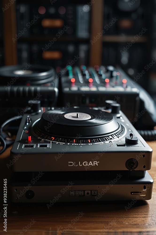 Fototapeta premium close up of a dj mixing music