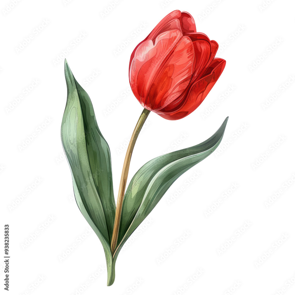 Red Tulip Bouquet on White Background Red Tulip Bouquet on White Background