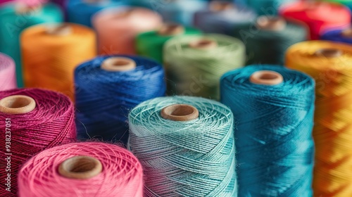 colored thread spools of thread large class textiles background larger image