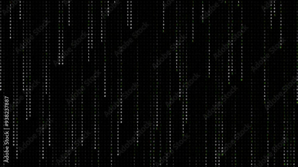 Binary Digit Rain Animation Binary Digit Rain Animation