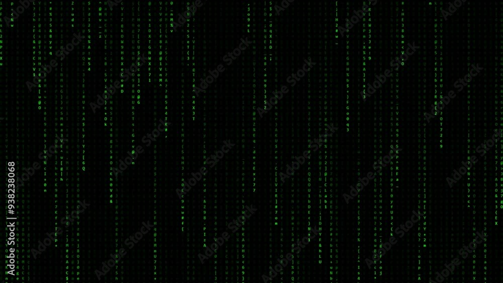 Futuristic Green Digital Rain Animation Futuristic Green Digital Rain Animation