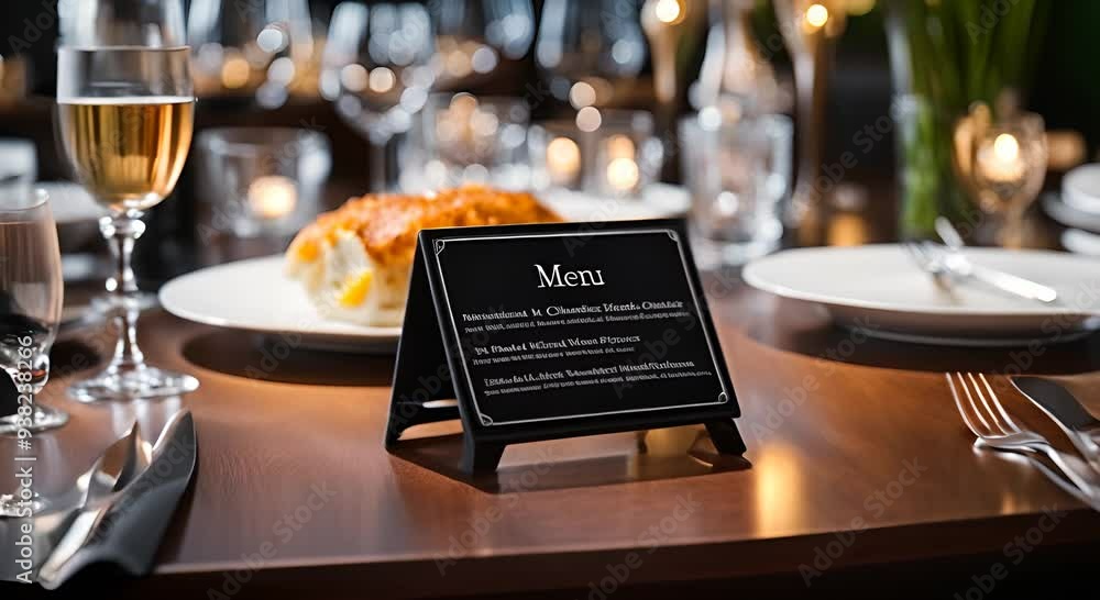 Menu in a luxury restaurant. Menu in a luxury restaurant.