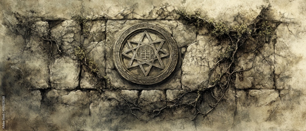 Seal of Solomon Historic Wall Judaism, Islam Religion Spiritual Symbol Seal of Solomon Historic Wall Judaism, Islam Religion Spiritual Symbol