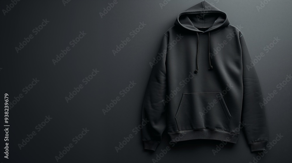 Blank Hoodie Template in Studio Lighting – Long Sleeve Sweatshirt for Apparel Design, Print, Advertising, and Fashion Branding Mockups