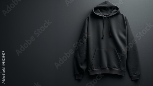 Obraz na płótnie Blank Hoodie Template in Studio Lighting – Long Sleeve Sweatshirt for Apparel Design, Print, Advertising, and Fashion Branding Mockups w salonie