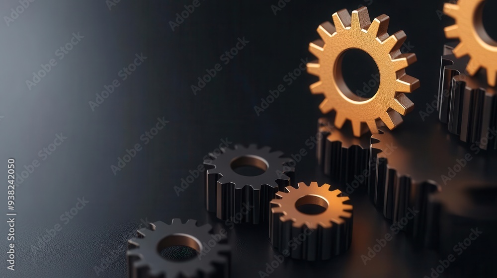 Abstract image of economic policy gears turning to influence inflation rates, concept of monetary policy control Abstract image of economic policy gears turning to influence inflation rates, concept of monetary policy control