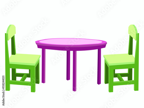 two chairs and table